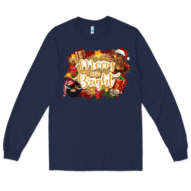 Merry And Bright Long Sleeve Tee by CowGirlArtShop | Teevron