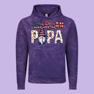 American Papa With Gnome 4th Of July Vintage Hoodie Designed By Howdyjamesfarm