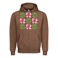 Chestnut clover bow Zipper Hoodie - CowhideDigitalArt