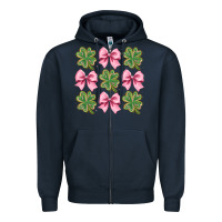 Navy clover bow Zipper Hoodie - CowhideDigitalArt