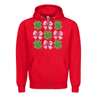 Red clover bow Zipper Hoodie - CowhideDigitalArt