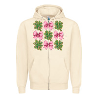 Sandshell clover bow Zipper Hoodie - CowhideDigitalArt