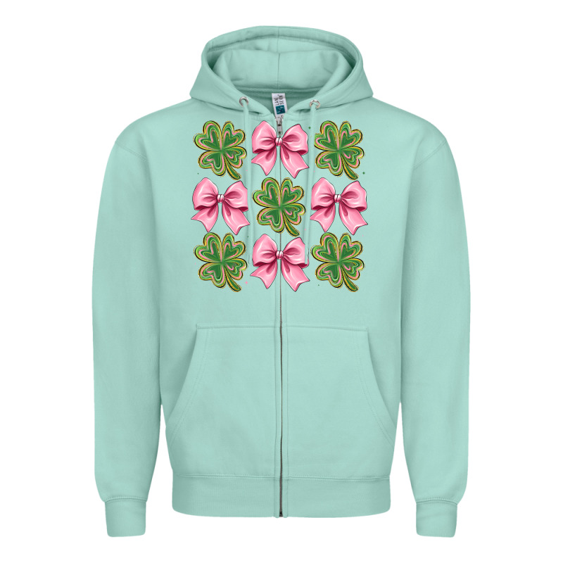 Clover Bow Zipper Hoodie by CowhideDigitalArt | Teevron