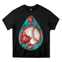 Black baseball and western roses teardrop  7 Heavy Core Tee - BundleAndBundleShop