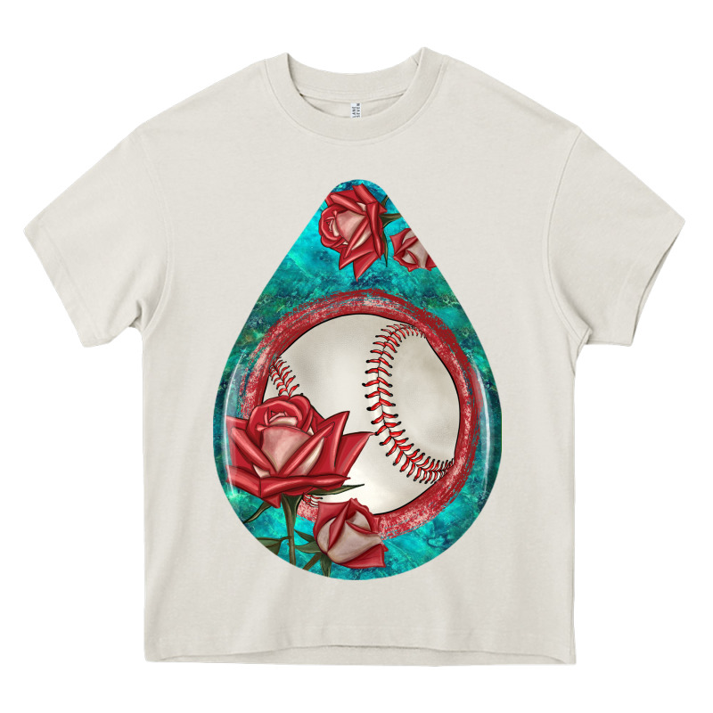 Baseball And Western Roses Teardrop  7 Heavy Core Tee by BundleAndBundleShop | Teevron