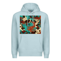 Blue Mist Serape Turquoise Glitter Cowhide  Tooled Leather  Tumbler Premium Hoodie - FaDigitalArtStudio