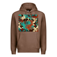 Chestnut Serape Turquoise Glitter Cowhide  Tooled Leather  Tumbler Premium Hoodie - FaDigitalArtStudio