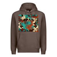 Coffee Serape Turquoise Glitter Cowhide  Tooled Leather  Tumbler Premium Hoodie - FaDigitalArtStudio