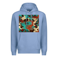 Colony Blue Serape Turquoise Glitter Cowhide  Tooled Leather  Tumbler Premium Hoodie - FaDigitalArtStudio
