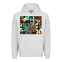 Dove Grey Serape Turquoise Glitter Cowhide  Tooled Leather  Tumbler Premium Hoodie - FaDigitalArtStudio