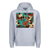 Heather Grey Serape Turquoise Glitter Cowhide  Tooled Leather  Tumbler Premium Hoodie - FaDigitalArtStudio