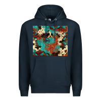 Navy Serape Turquoise Glitter Cowhide  Tooled Leather  Tumbler Premium Hoodie - FaDigitalArtStudio