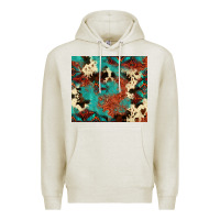 Oatmeal Heather Serape Turquoise Glitter Cowhide  Tooled Leather  Tumbler Premium Hoodie - FaDigitalArtStudio