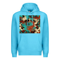 Ocean Blue Serape Turquoise Glitter Cowhide  Tooled Leather  Tumbler Premium Hoodie - FaDigitalArtStudio