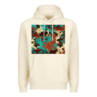 Sandshell Serape Turquoise Glitter Cowhide  Tooled Leather  Tumbler Premium Hoodie - FaDigitalArtStudio