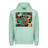 Seafoam Serape Turquoise Glitter Cowhide  Tooled Leather  Tumbler Premium Hoodie - FaDigitalArtStudio