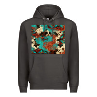 Smoke Serape Turquoise Glitter Cowhide  Tooled Leather  Tumbler Premium Hoodie - FaDigitalArtStudio