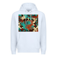 White Serape Turquoise Glitter Cowhide  Tooled Leather  Tumbler Premium Hoodie - FaDigitalArtStudio
