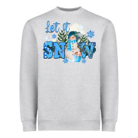 Heather Grey let it snow christmas Heavyweight Sweatshirt - FaDigitalArtStudio
