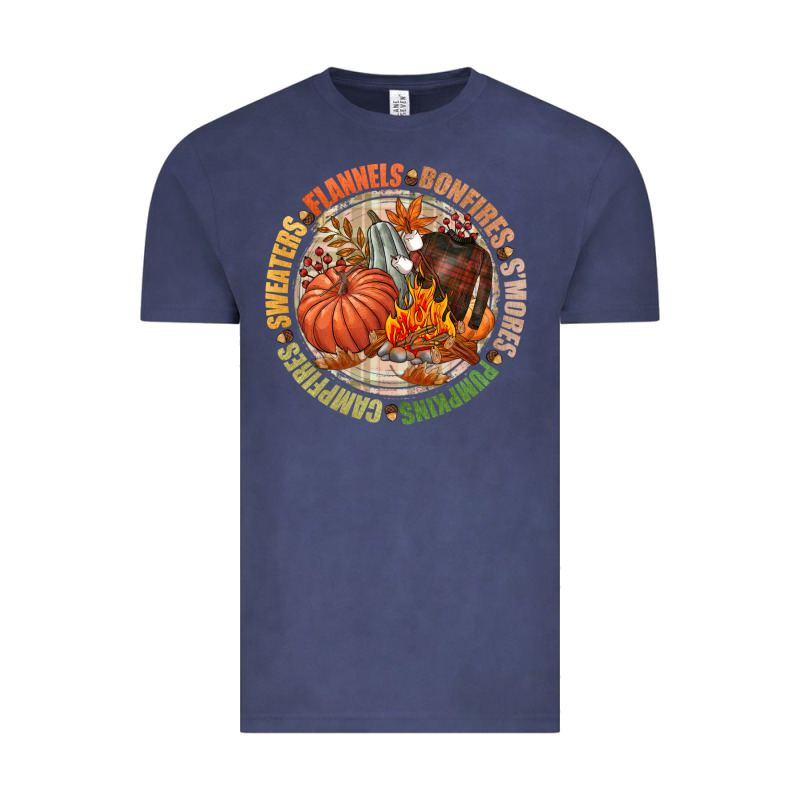 Bonfires Flannels Smores Campfires Pumpkin Vintage Tee by NancyCooperArtShop | Teevron