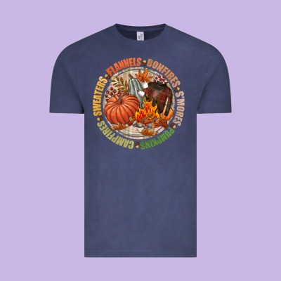 Bonfires Flannels Smores Campfires Pumpkin Vintage Tee Designed By Nancycooperartshop