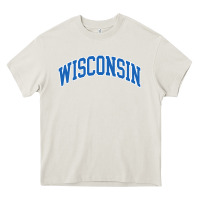 Cream wisconsin blue Heavy Core Tee - lanVoArt