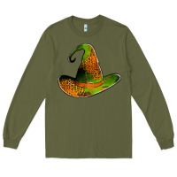Army Green leopard witch hat Long Sleeve Tee - Jasminsmagicworld