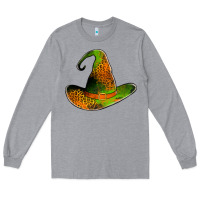 Heather Grey leopard witch hat Long Sleeve Tee - Jasminsmagicworld