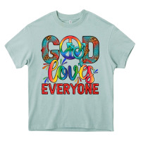 Arona Lgbtq God Loves Everyone With Unicorn Heavy Core Tee - BundleAndBundleShop