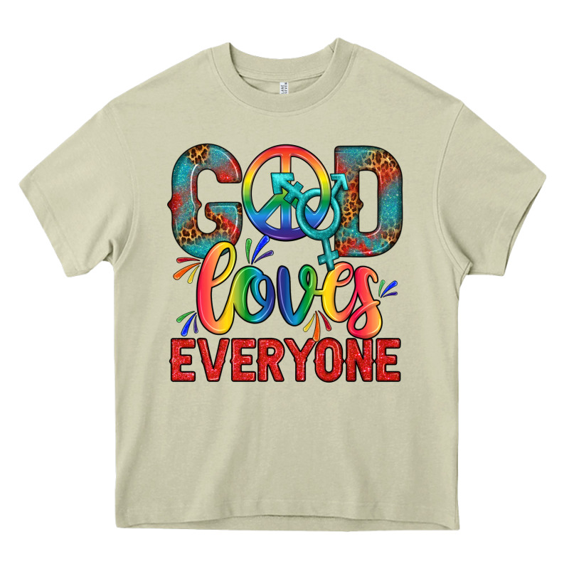 Lgbtq God Loves Everyone With Unicorn Heavy Core Tee by BundleAndBundleShop | Teevron