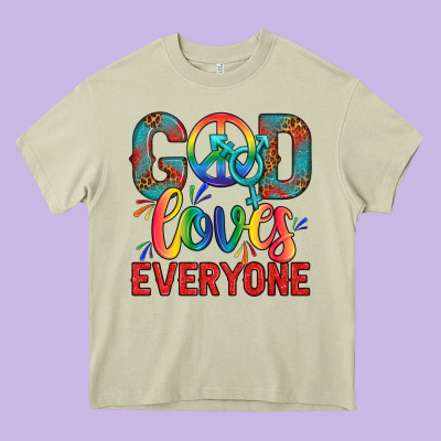 Lgbtq God Loves Everyone With Unicorn Heavy Core Tee Designed By Bundleandbundleshop