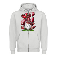 Dove Grey American Football Gnome Zipper Hoodie - CowhideDigitalArt