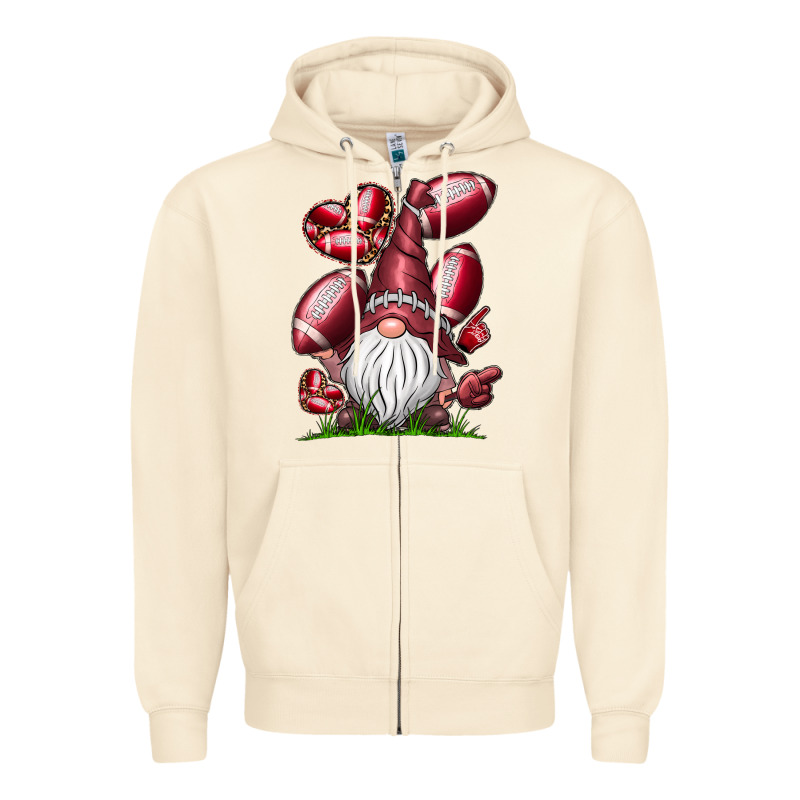 American Football Gnome Zipper Hoodie by CowhideDigitalArt | Teevron