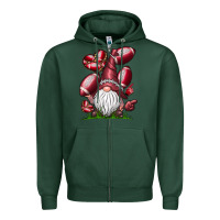 Sports Green American Football Gnome Zipper Hoodie - CowhideDigitalArt