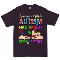 Plum someone with autism has taught me love needs no wo Premium Tee - Artiststas