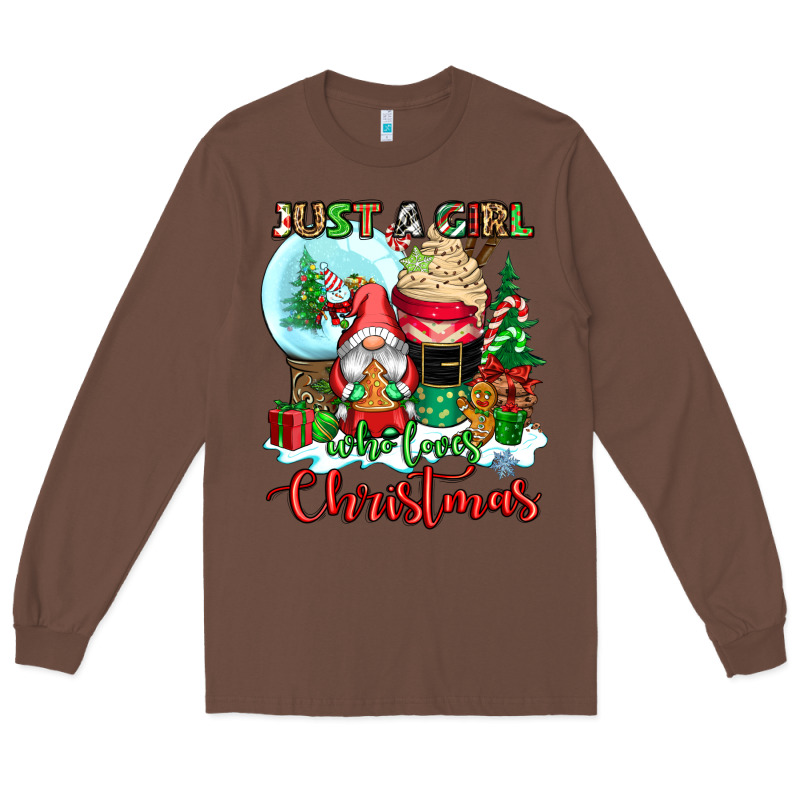 Just A Girl Who Loves Christmas Long Sleeve Tee by CowGirlArtShop | Teevron