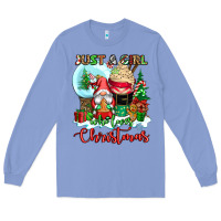 Colony Blue just a girl who loves christmas Long Sleeve Tee - CowGirlArtShop