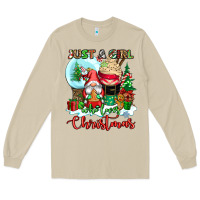 Mushroom just a girl who loves christmas Long Sleeve Tee - CowGirlArtShop