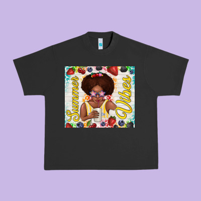 Summer Vibes Afro Kid Urban Heavy Tee Designed By Tumblerdesignbyshophia