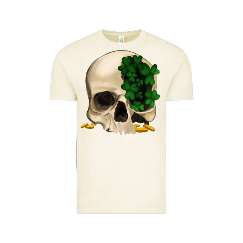 St Patrick's Day Skull With Clovers Vintage Tee by Jasminsmagicworld | Teevron