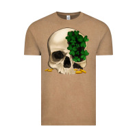 Vintage Coffee St patrick's day Skull with clovers Vintage Tee - Jasminsmagicworld