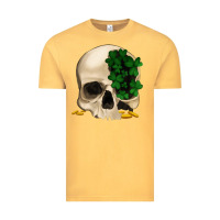 Vintage Mustard St patrick's day Skull with clovers Vintage Tee - Jasminsmagicworld