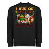 Black i run on coffee and christmas cheer Heavyweight Sweatshirt - FaDigitalArtStudio