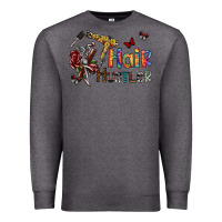 Charcoal Heather hair hustler 2 Premium Sweatshirt - SublimationCraftShop
