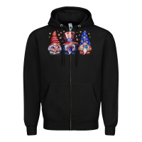 Black American Gnomes Zipper Hoodie - CowhideDigitalArt