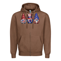 Chestnut American Gnomes Zipper Hoodie - CowhideDigitalArt