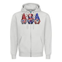 Dove Grey American Gnomes Zipper Hoodie - CowhideDigitalArt