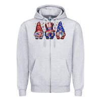Heather Grey American Gnomes Zipper Hoodie - CowhideDigitalArt