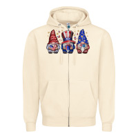 Sandshell American Gnomes Zipper Hoodie - CowhideDigitalArt