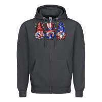 Smoke American Gnomes Zipper Hoodie - CowhideDigitalArt